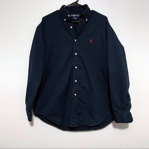 Ralph Lauren Blaire Navy Blue Button Down Shirt